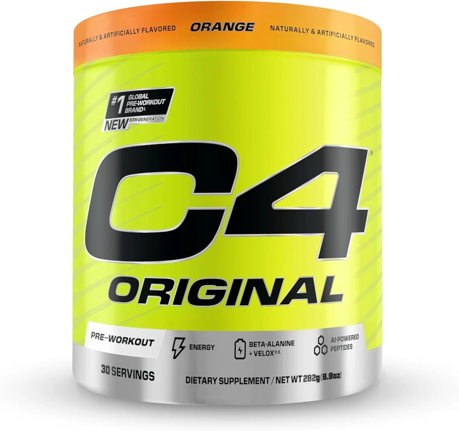 پودر پری‌ورک‌اوت سلکور مدل C4 Original، 30 سروینگ، طعم پرتقال