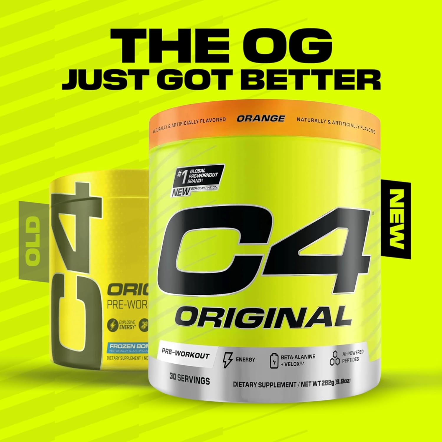 پودر پری‌ورک‌اوت سلکور مدل C4 Original، 30 سروینگ، طعم پرتقال