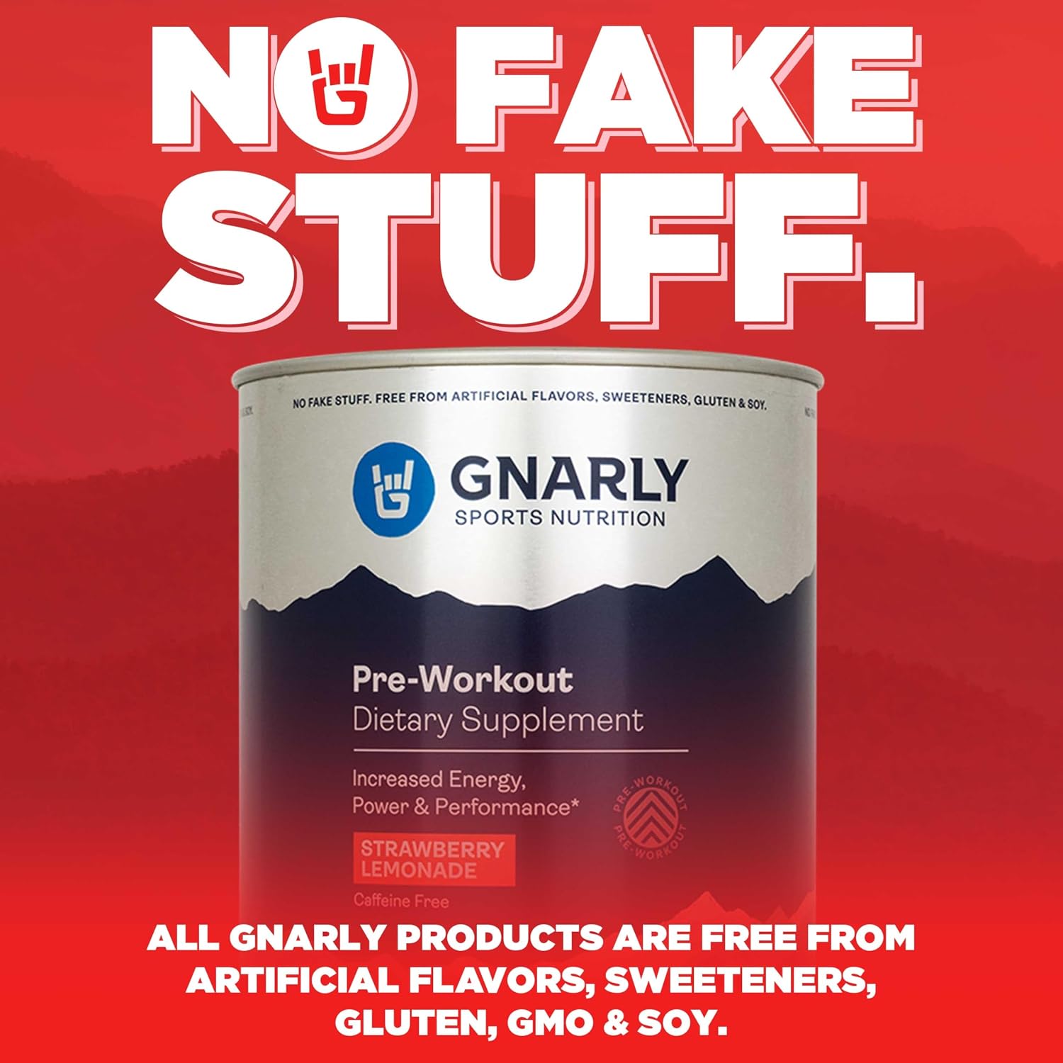پودر پری‌ورک‌اوت Gnarly Nutrition، 14.82 اونس، 30 سروینگ، طعم توت‌فرنگی
