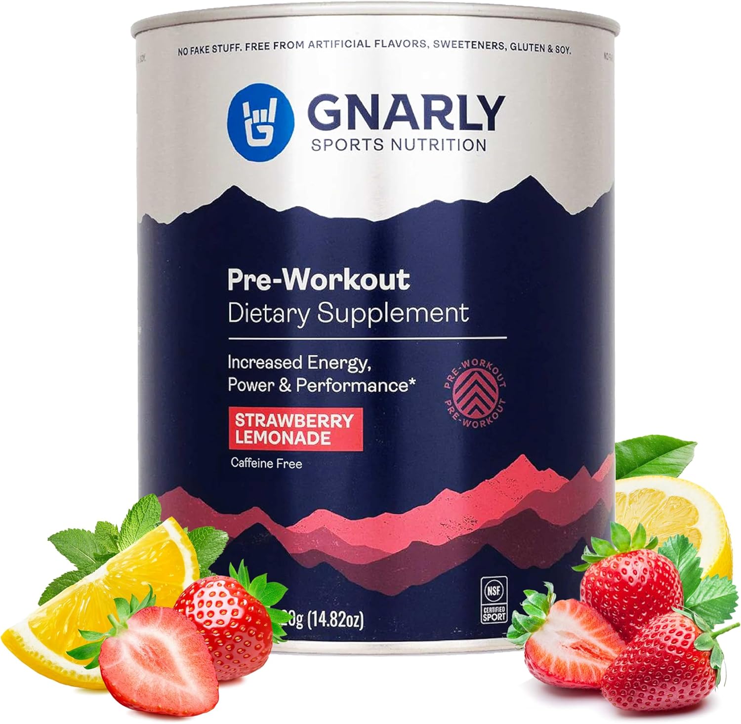 پودر پری‌ورک‌اوت Gnarly Nutrition، 14.82 اونس، 30 سروینگ، طعم توت‌فرنگی