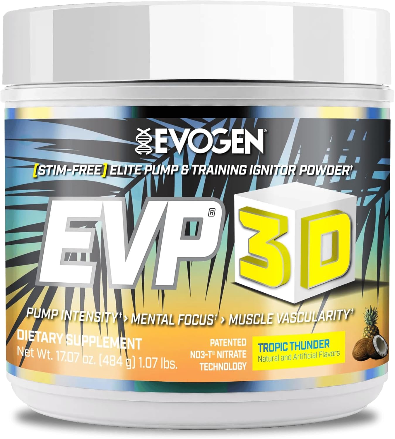 پودر پری‌ورک‌اوت اووژن مدل EVP 3D Stimulant Caffeine Free، 40 سروینگ، طعم آناناس
