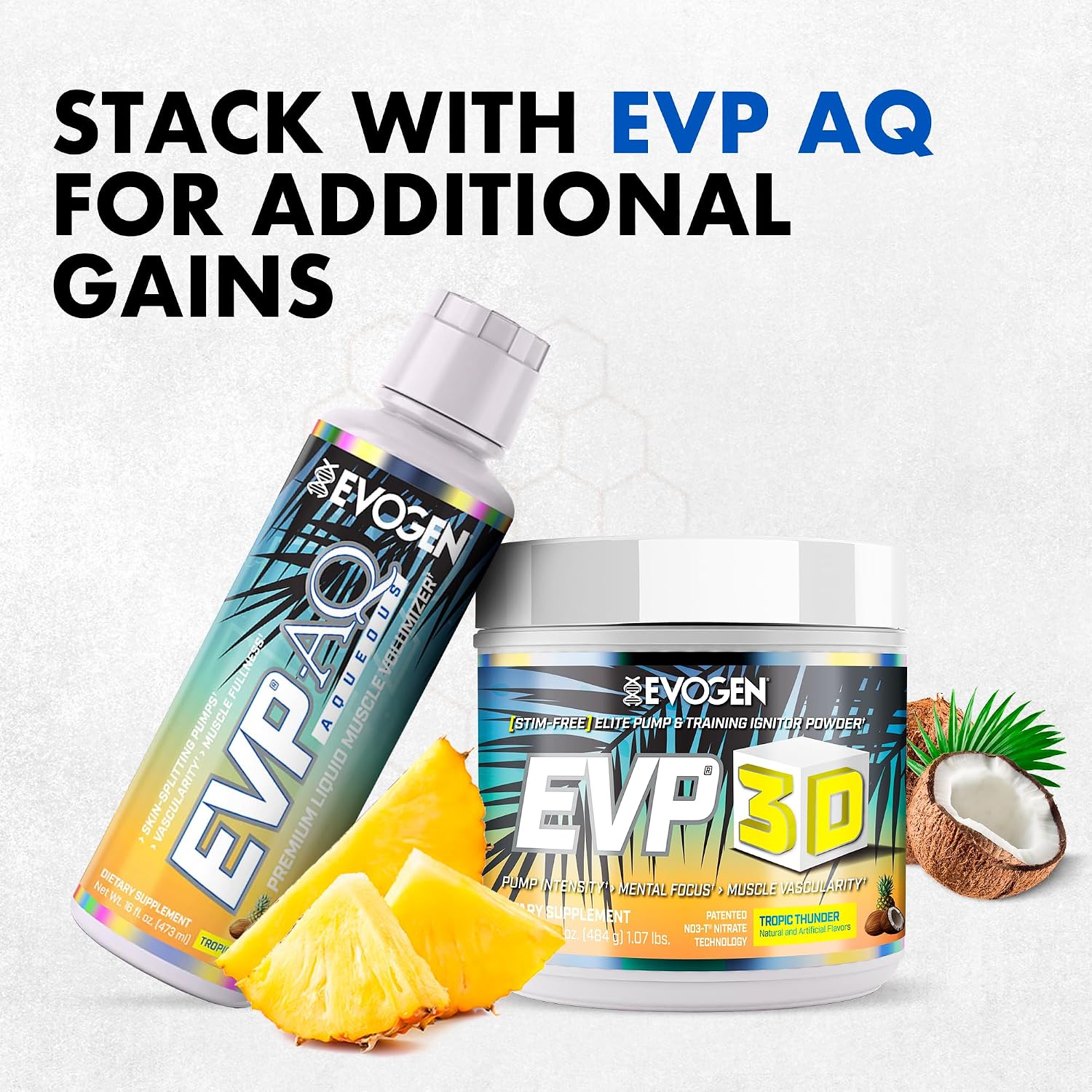 پودر پری‌ورک‌اوت اووژن مدل EVP 3D Stimulant Caffeine Free، 40 سروینگ، طعم آناناس