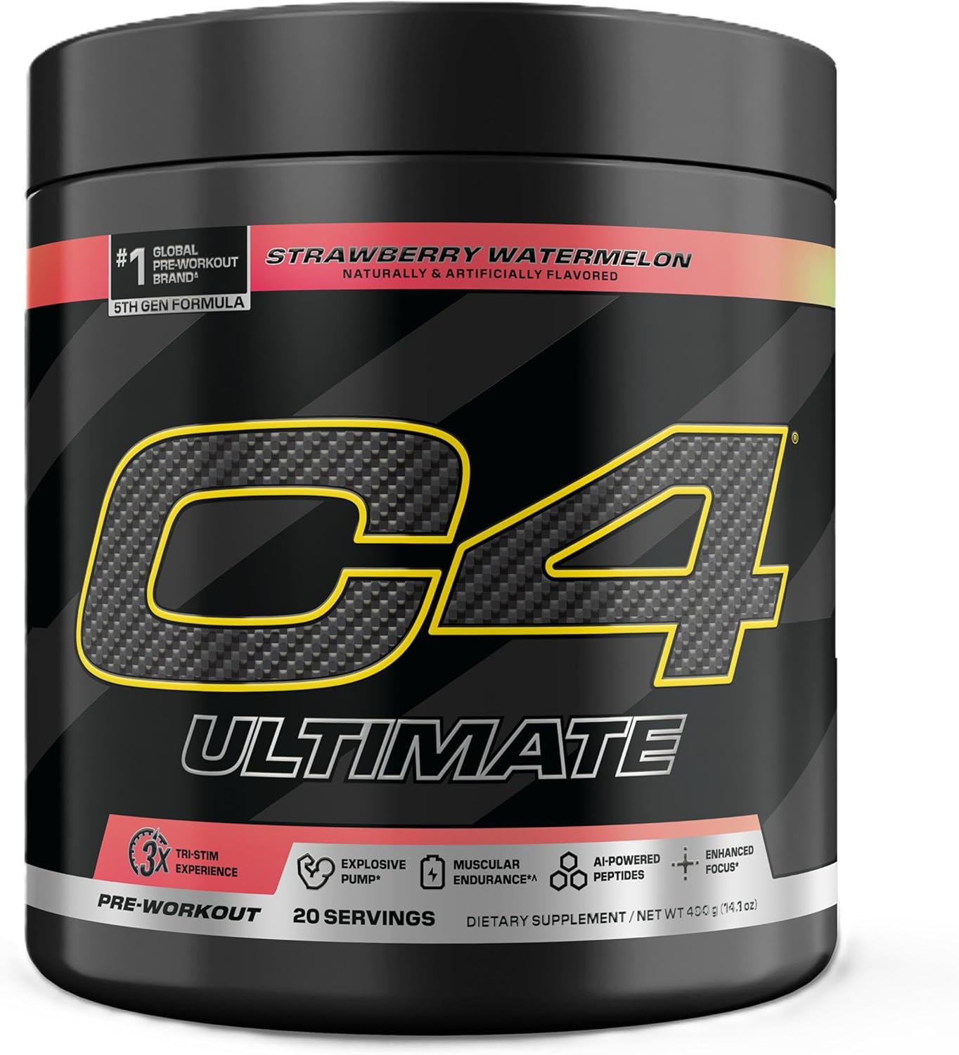 پودر پری‌ورک‌اوت C4 مدل Ultimate، 20 سروینگ، طعم هندوانه