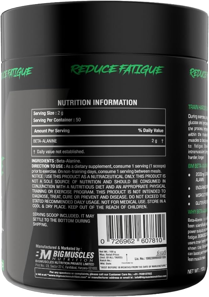 پودر بتا آلانین Bigmuscles Nutrition، 50 سروینگ