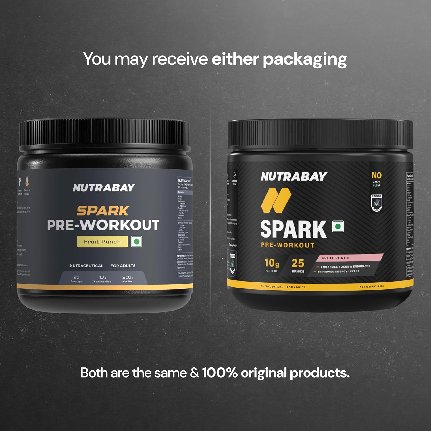 پودر پری‌ورک‌اوت نوتری‌بی مدل Gold Spark، 250 گرم، طعم پانچ میوه