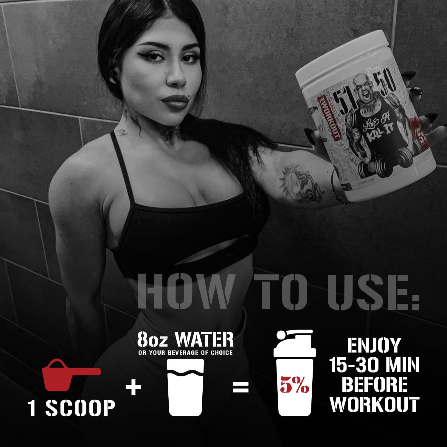 پودر پری‌ورک‌اوت 5% Nutrition مدل Rich Piana 5150 High Stim