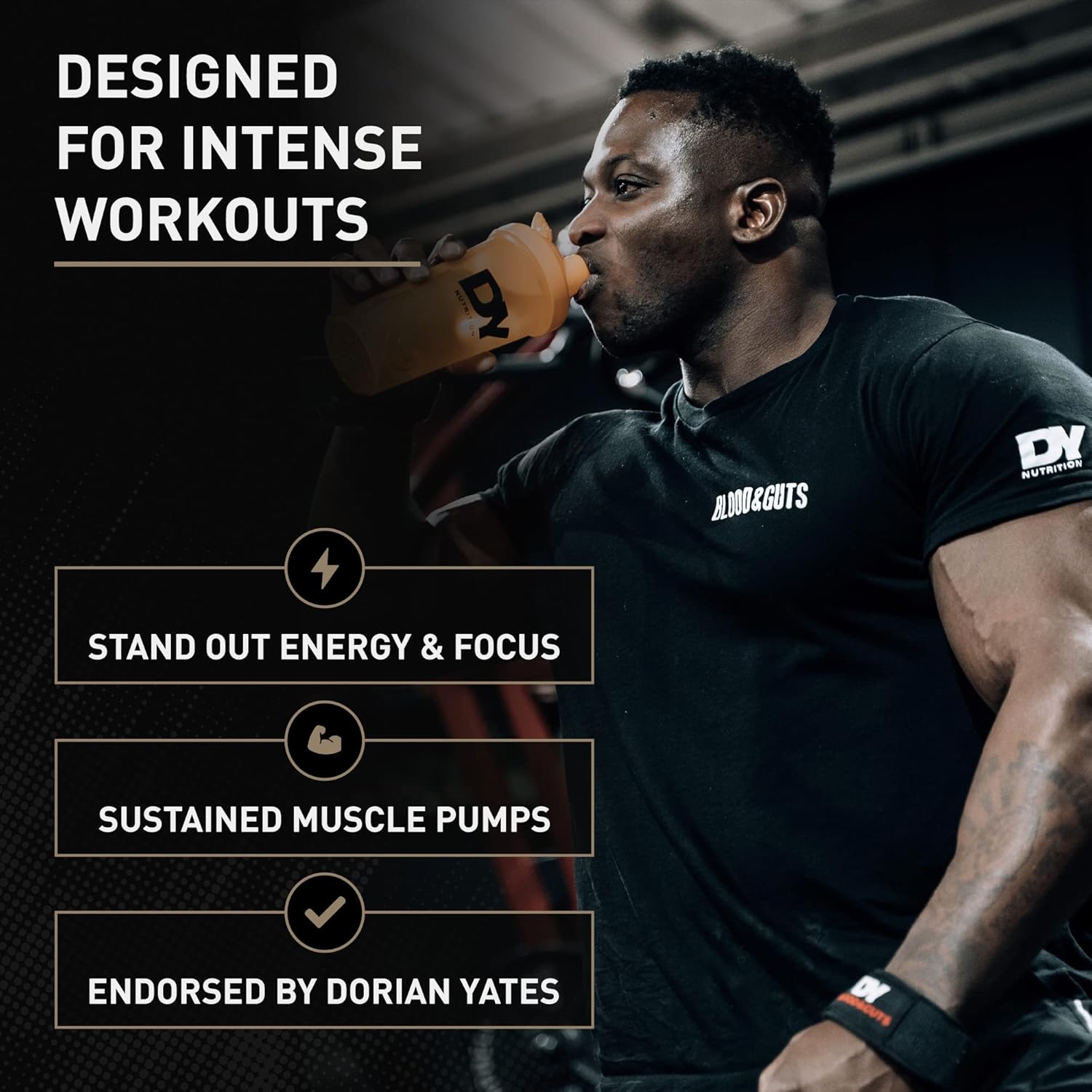 پودر پری‌ورک‌اوت DY Nutrition مدل Blood and Guts، 380 گرم، طعم انبه