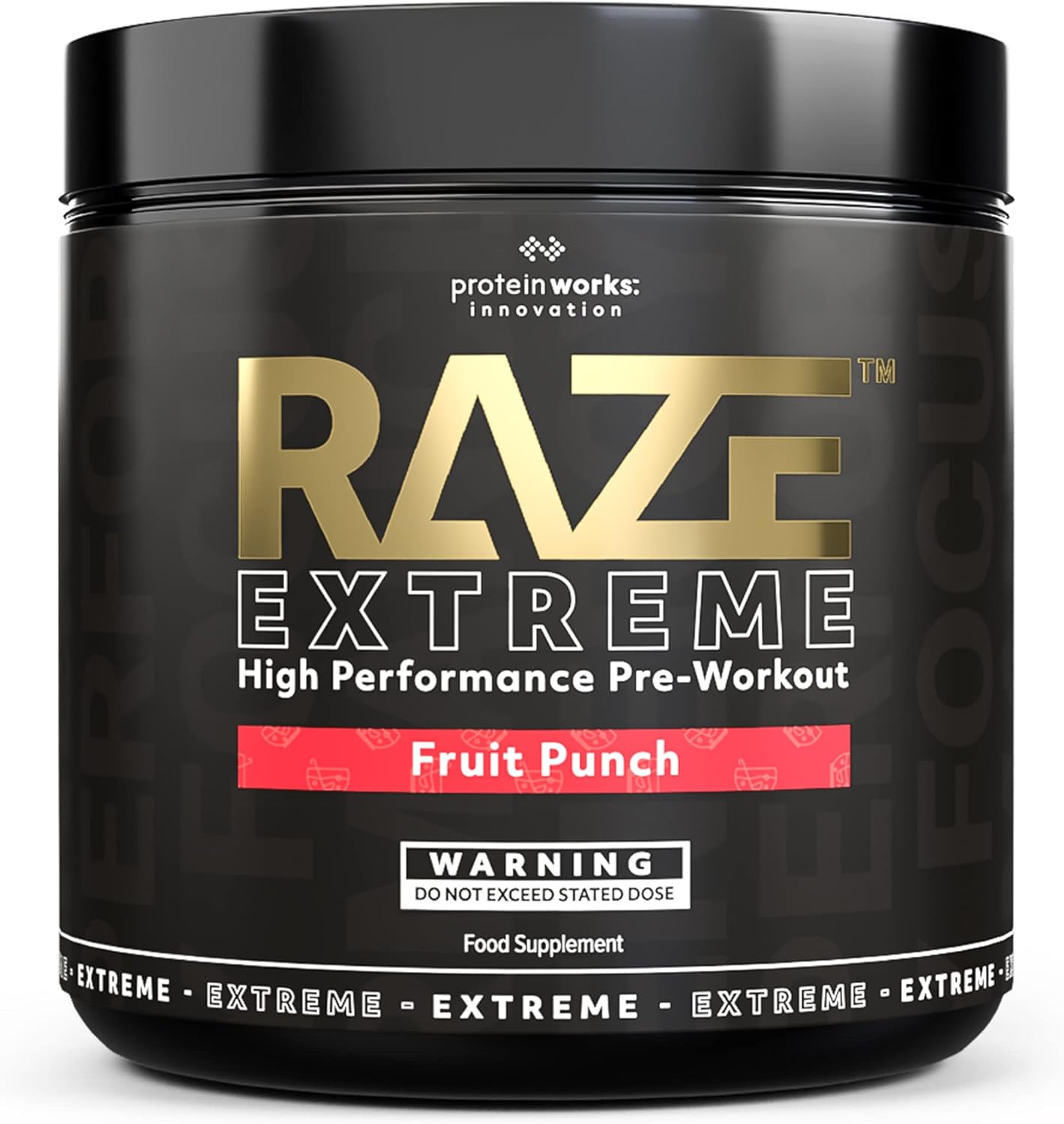 پودر پری‌ورک‌اوت THE PROTEIN WORKS مدل Raze Extreme High Performance، 30 سروینگ، طعم پانچ میوه