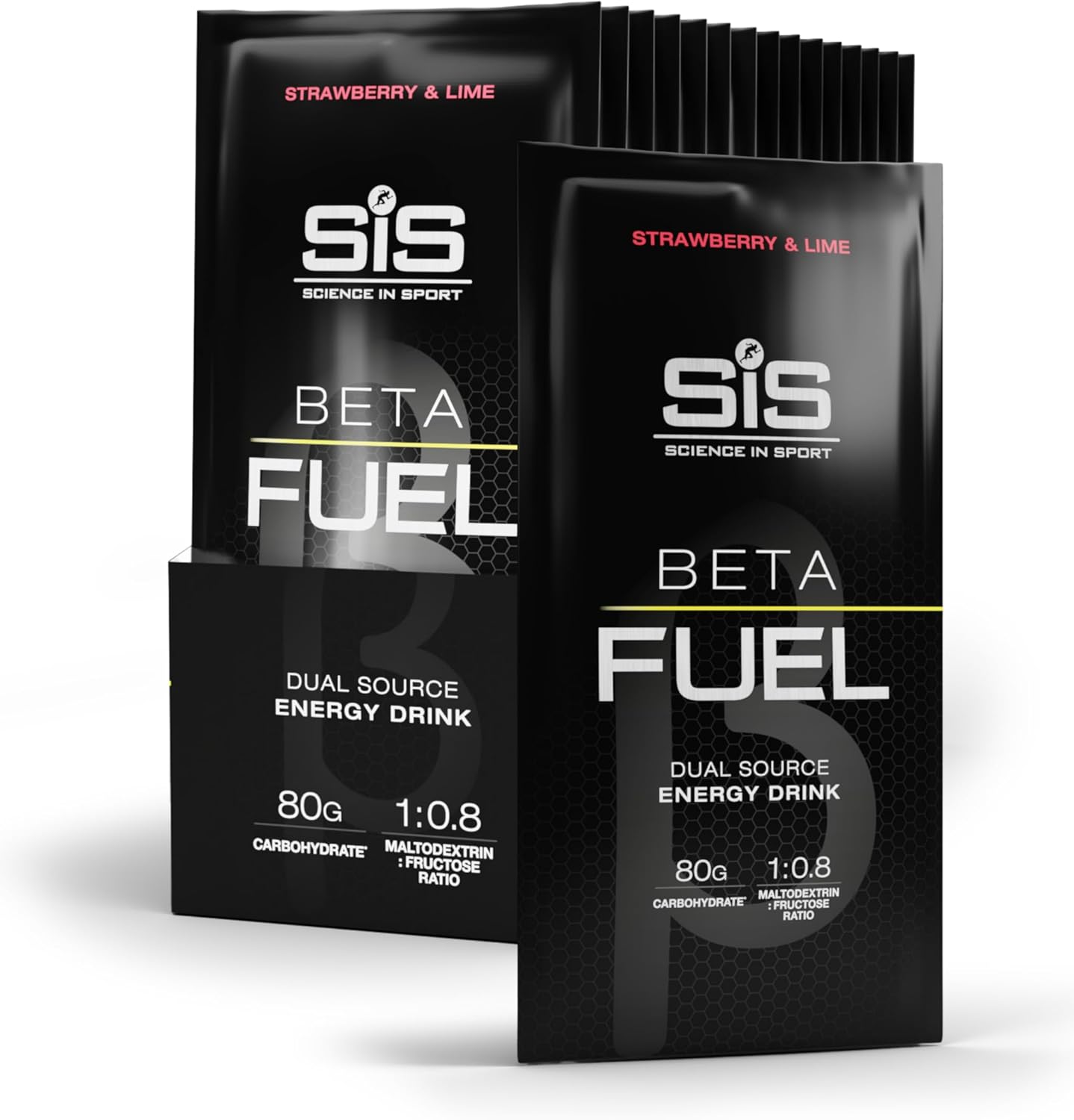 پودر نوشیدنی کربوهیدراتی ساینس این اسپرت مدل Beta Fuel 80، 15 بسته، طعم توت‌فرنگی و لیمو
