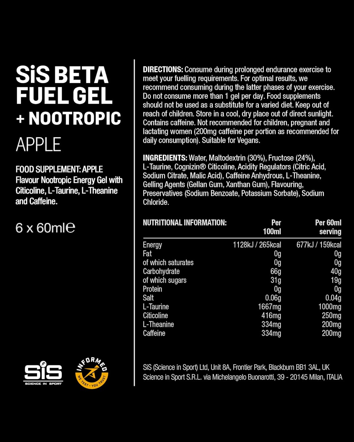 پودر نوشیدنی کربوهیدراتی ساینس این اسپرت مدل Beta Fuel Energy Gels، 6 بسته