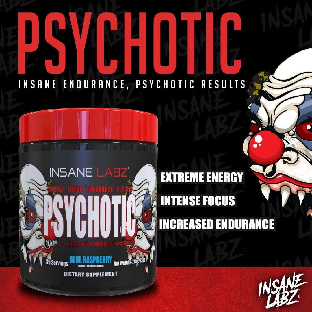 پودر پری‌ورک‌اوت اینسین لبز مدل Psychotic، طعم انگور