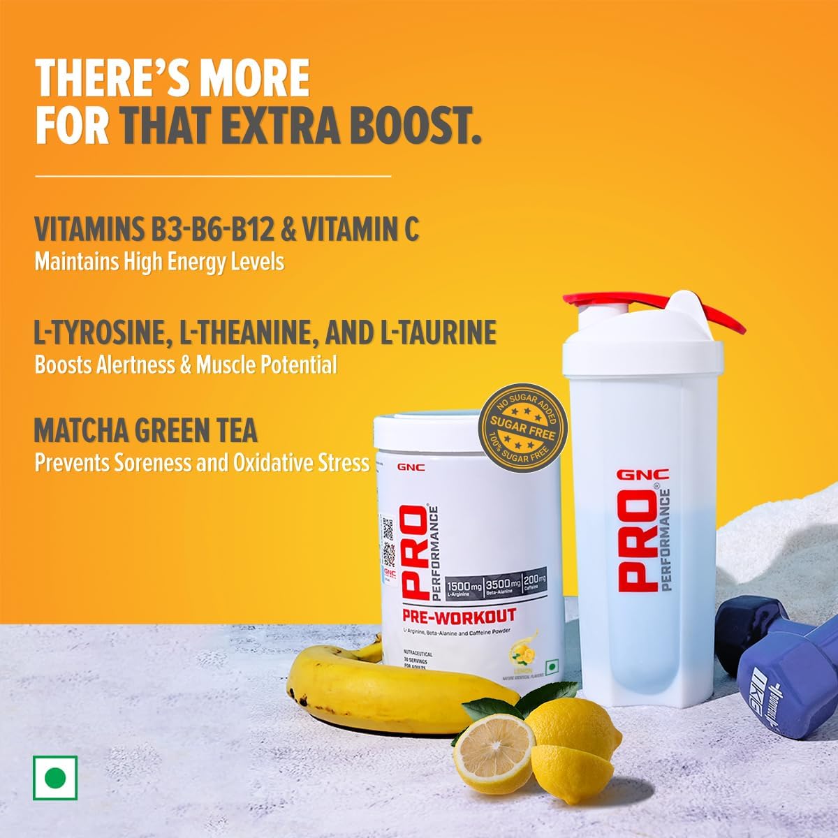 پودر پری‌ورک‌اوت GNC مدل Pro Performance، 360 گرم، 30 سروینگ، طعم لیمو