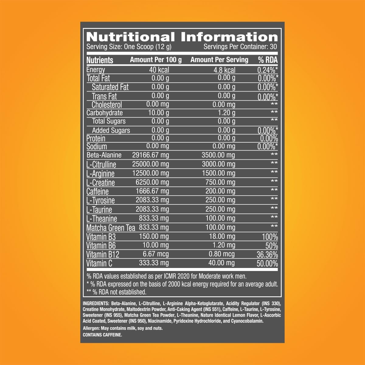 پودر پری‌ورک‌اوت GNC مدل Pro Performance، 360 گرم، 30 سروینگ، طعم لیمو