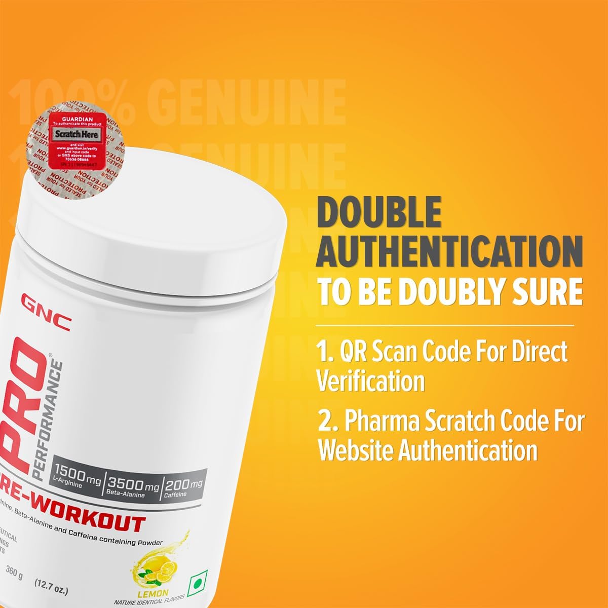 پودر پری‌ورک‌اوت GNC مدل Pro Performance، 360 گرم، 30 سروینگ، طعم لیمو
