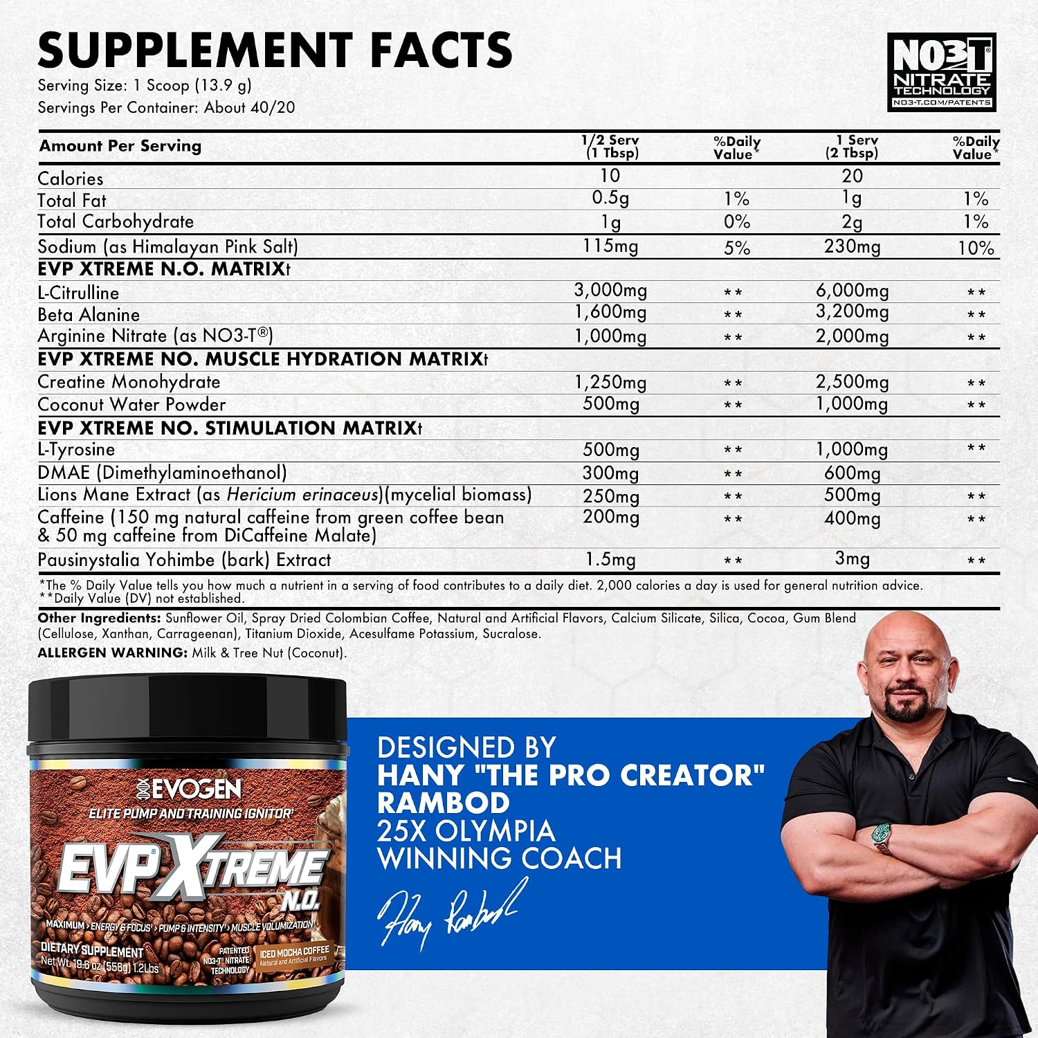 پودر بتا آلانین اووژن مدل EVP Xtreme NO، 40 سروینگ