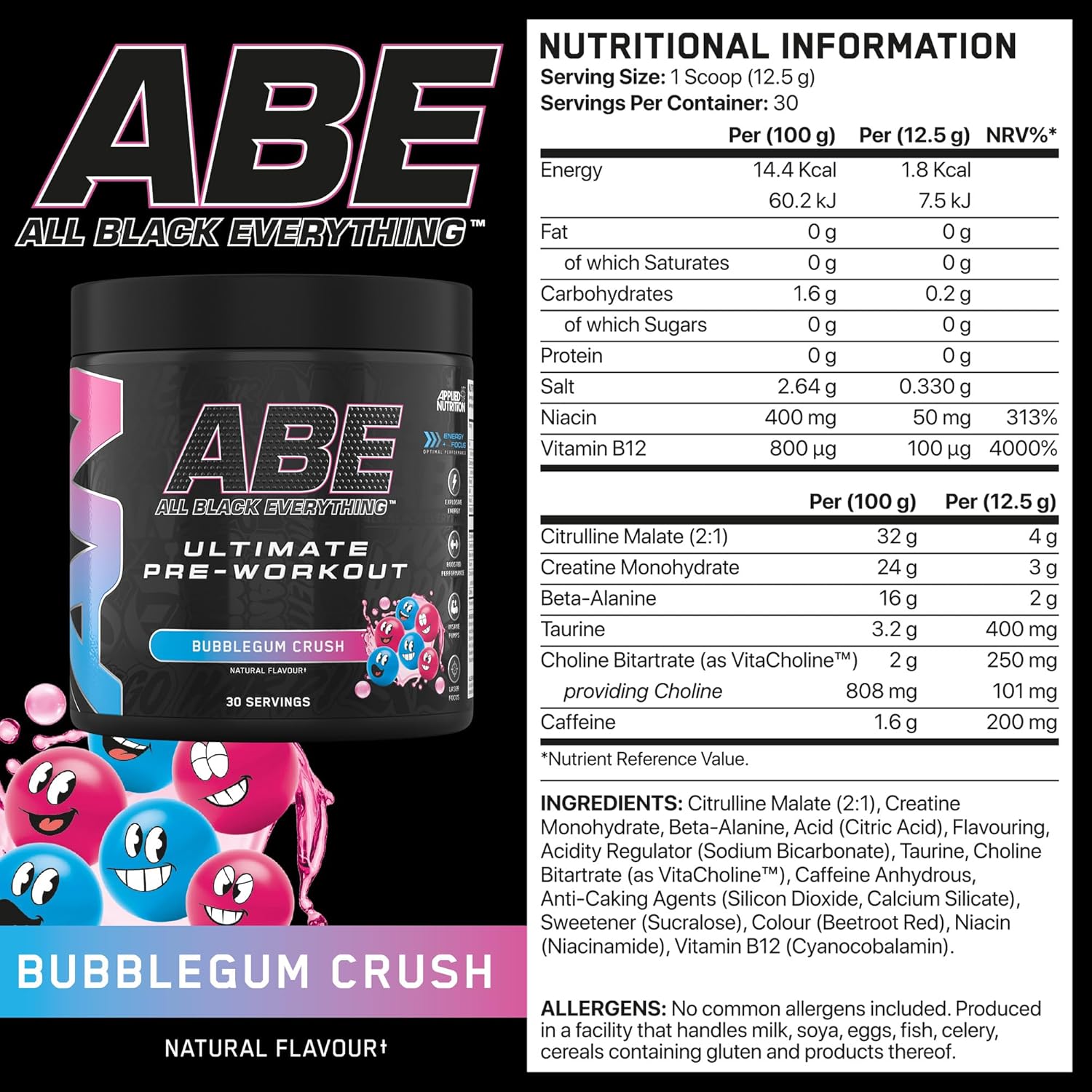 پودر پری‌ورک‌اوت اپلاید نوتریشن مدل Bundle ABE، 315 گرم