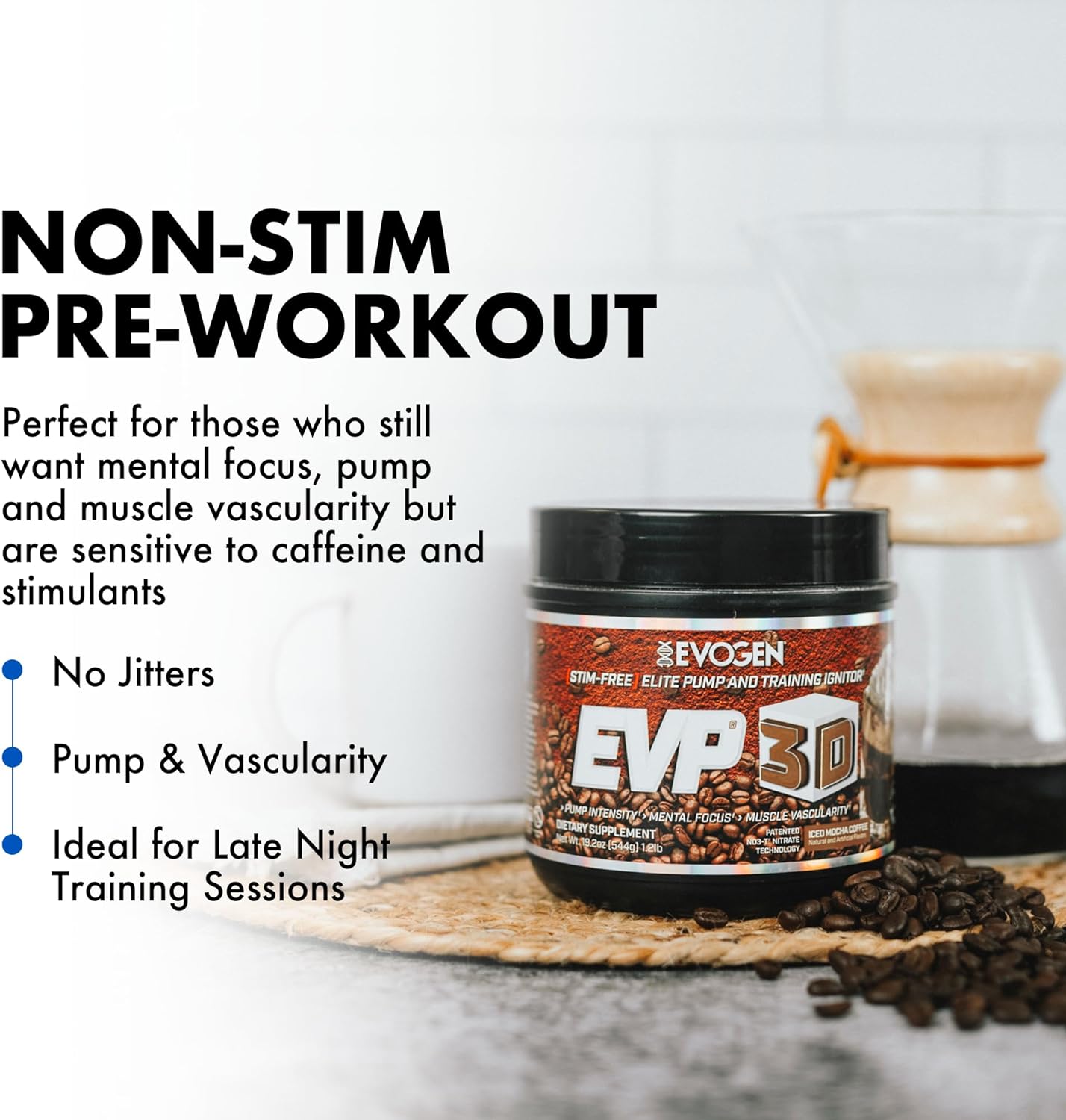 پودر پری‌ورک‌اوت اووژن مدل EVP 3D - Stim Free، 40 سروینگ