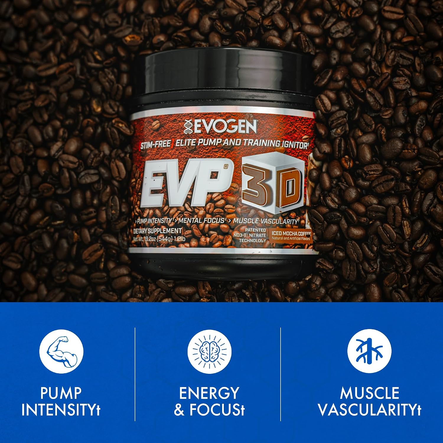 پودر پری‌ورک‌اوت اووژن مدل EVP 3D - Stim Free، 40 سروینگ