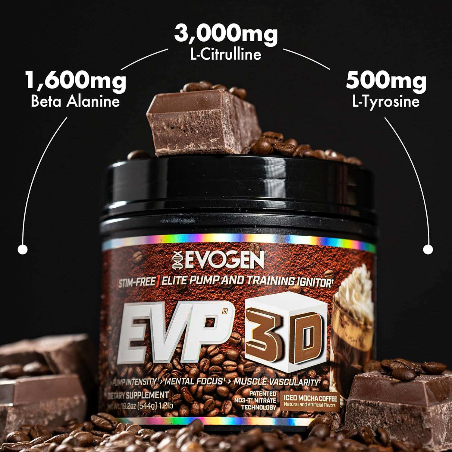 پودر پری‌ورک‌اوت اووژن مدل EVP 3D - Stim Free، 40 سروینگ