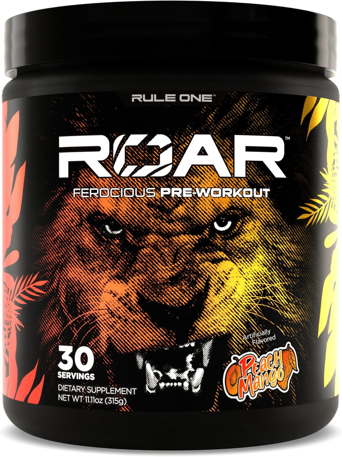 پودر پری‌ورک‌اوت Rule 1 مدل Roar، 30 سروینگ، طعم انبه