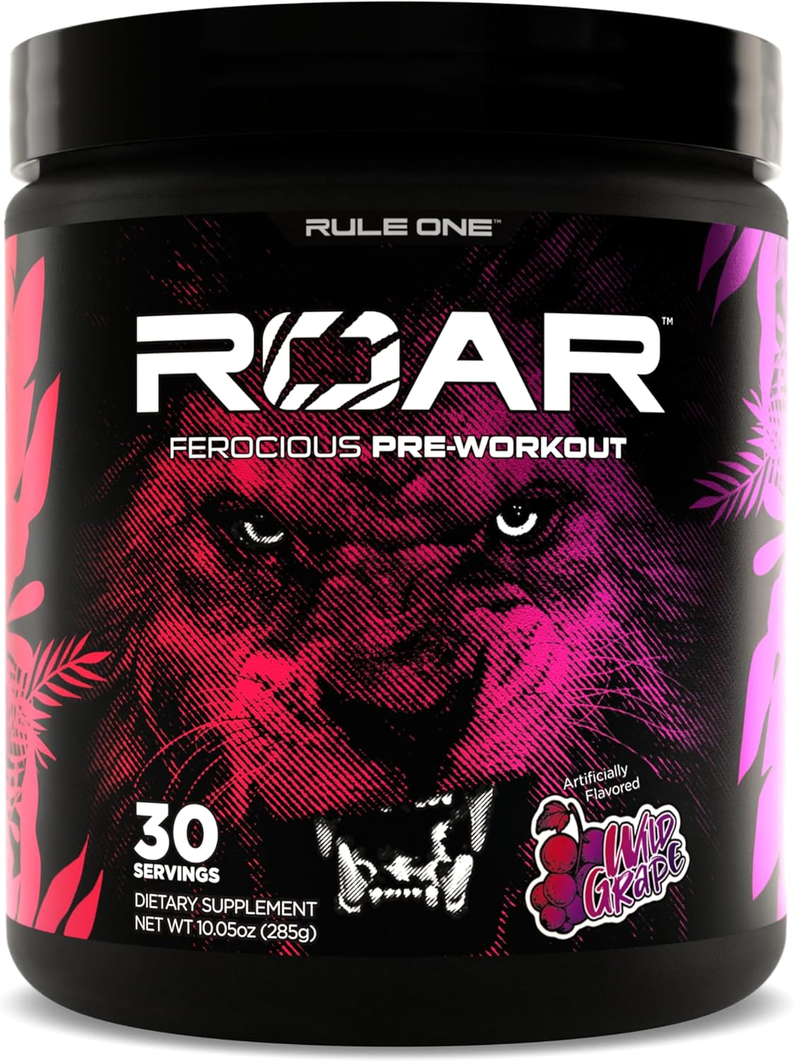 پودر پری‌ورک‌اوت Rule 1 مدل Roar Ferocious، 30 سروینگ، طعم انگور