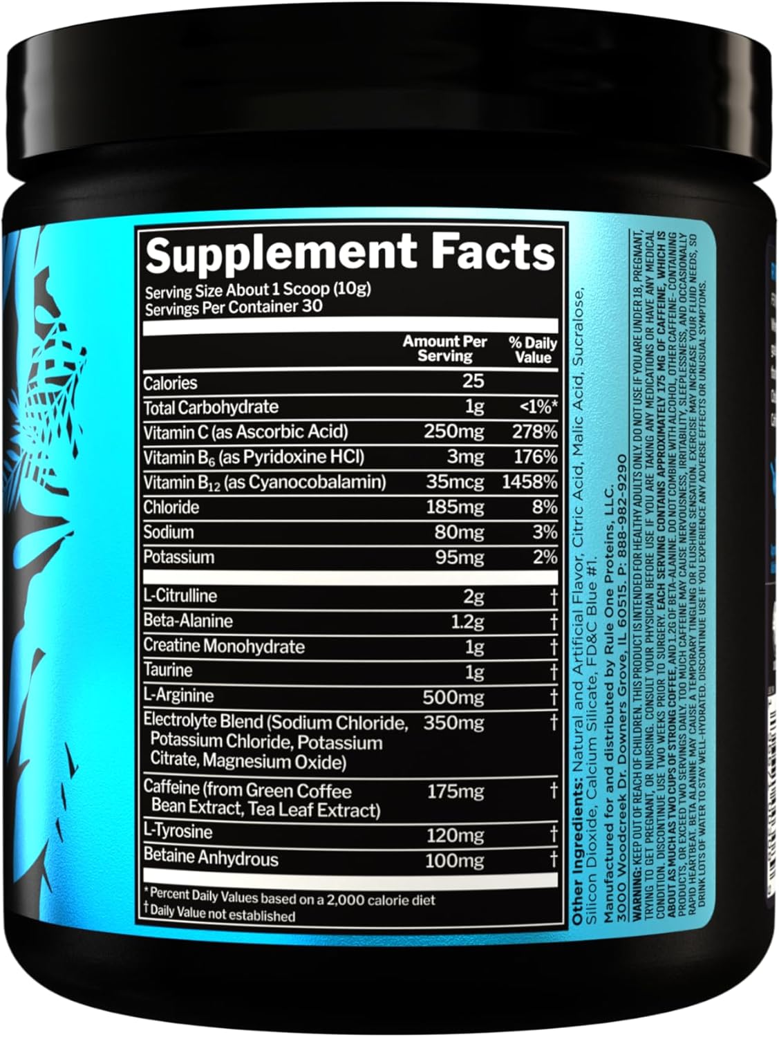 پودر پری‌ورک‌اوت Rule 1 Proteins مدل Rule1 1 Roar Ferocious، 30 سروینگ، طعم تمشک آبی