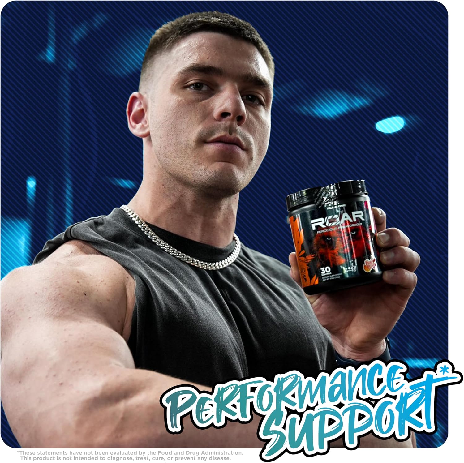 پودر پری‌ورک‌اوت Rule 1 Proteins مدل Rule1 1 Roar Ferocious، 30 سروینگ، طعم تمشک آبی