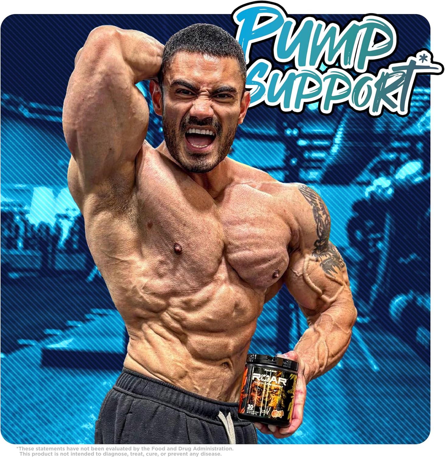 پودر پری‌ورک‌اوت Rule 1 Proteins مدل Rule1 1 Roar Ferocious، 30 سروینگ، طعم تمشک آبی