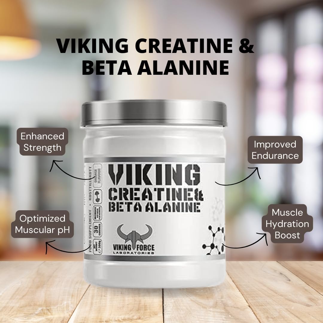 پودر بتا آلانین وایکینگ فورس مدل Creatine and، 300 گرم، 30 سروینگ
