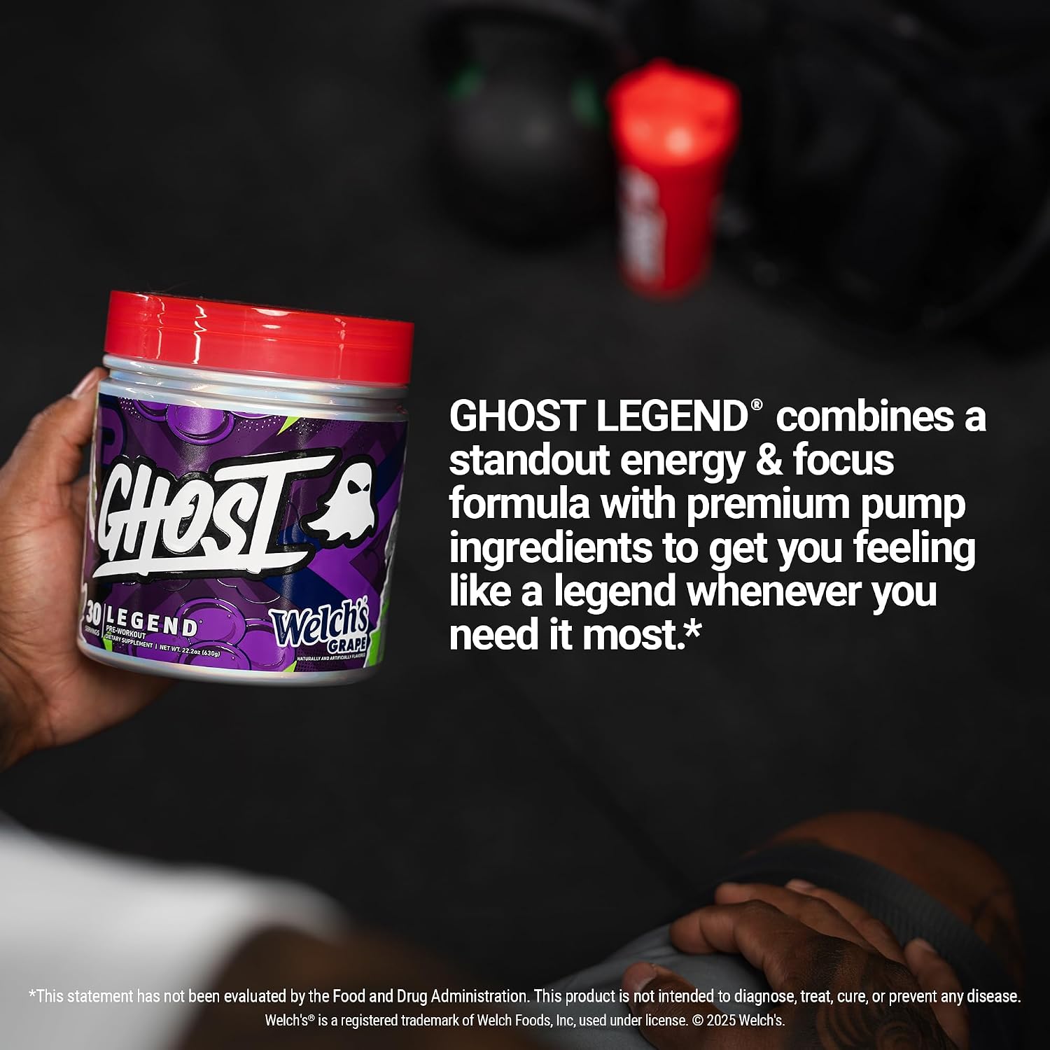 پودر پری‌ورک‌اوت گوست مدل Legend، 30 سروینگ، طعم انگور
