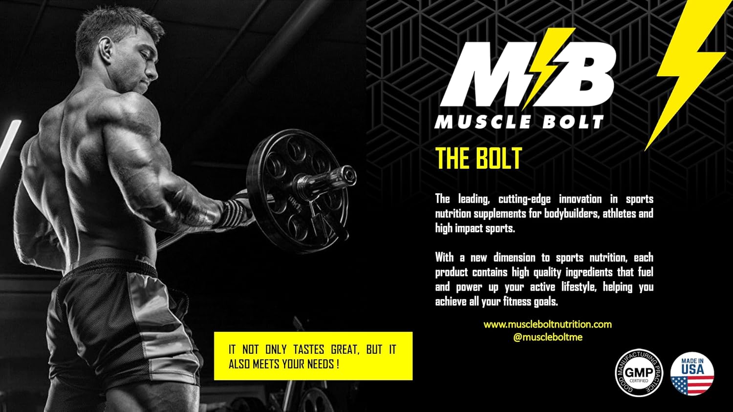 پودر پری‌ورک‌اوت Muscle Bolt مدل Power Plus، 210 گرم، طعم پانچ میوه