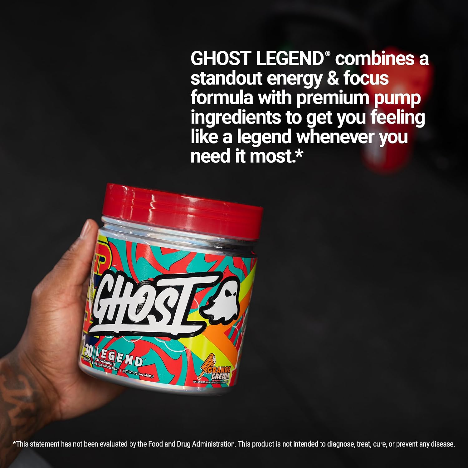 پودر پری‌ورک‌اوت گوست مدل (GH) LEGEND V4 30 SERVE ORANGE CREAM، طعم پرتقال