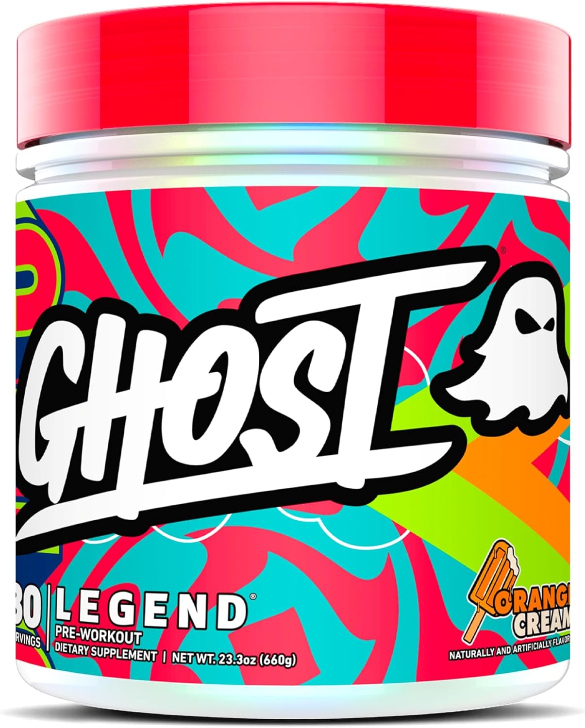 پودر پری‌ورک‌اوت گوست مدل (GH) LEGEND V4 30 SERVE ORANGE CREAM، طعم پرتقال