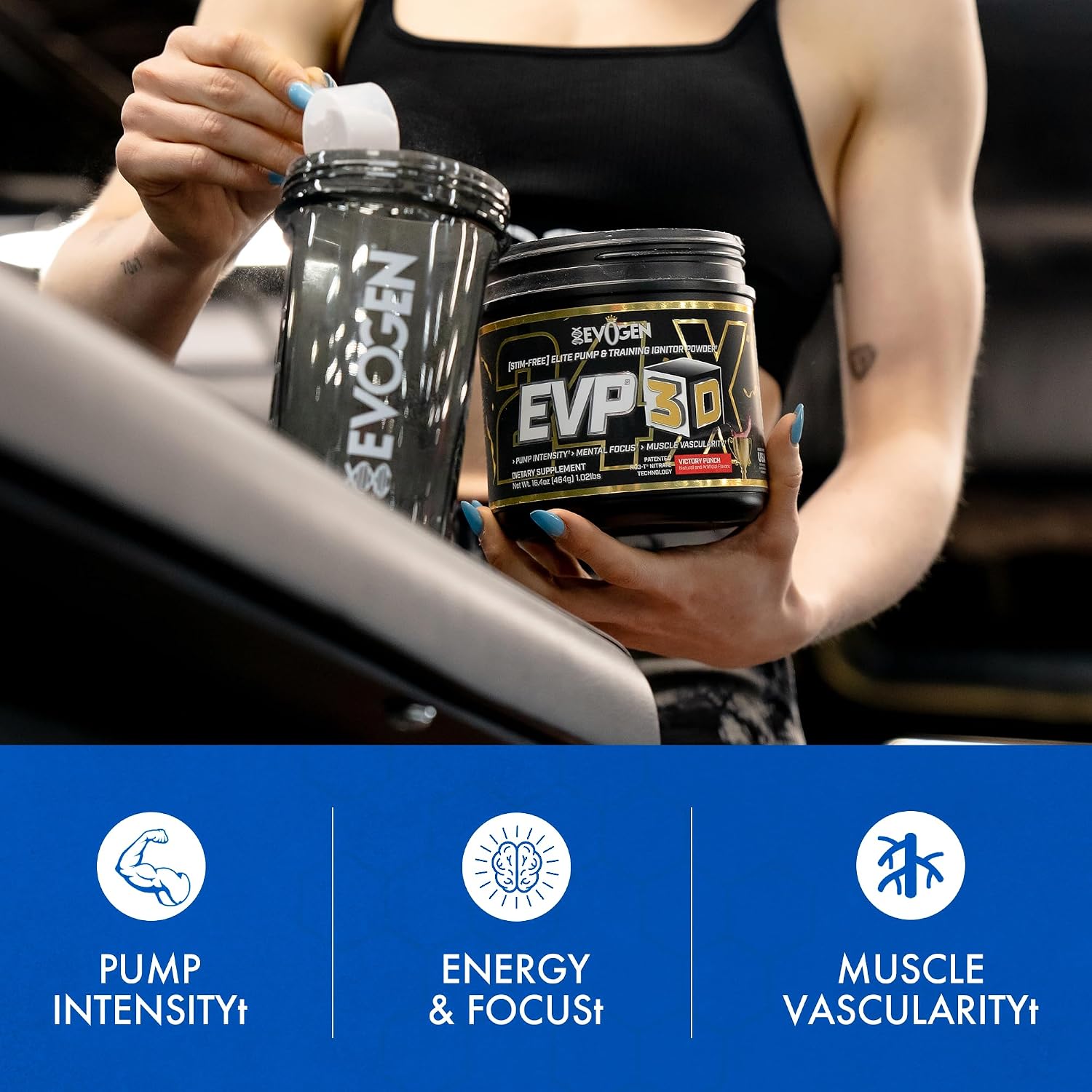 پودر پری‌ورک‌اوت اووژن مدل EVP 3D - Stim Free، 40 سروینگ