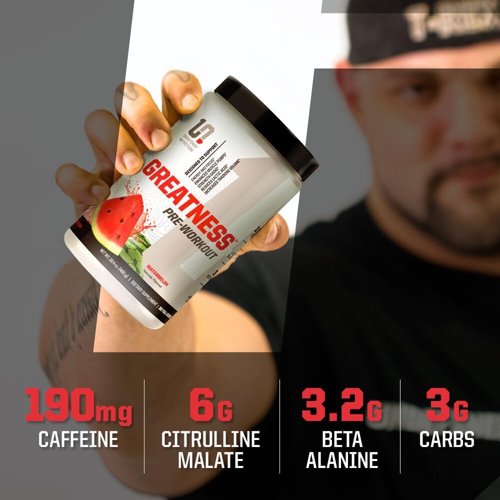 پودر پری‌ورک‌اوت Undefined Nutrition مدل Greatness، 30 سروینگ، طعم تمشک آبی
