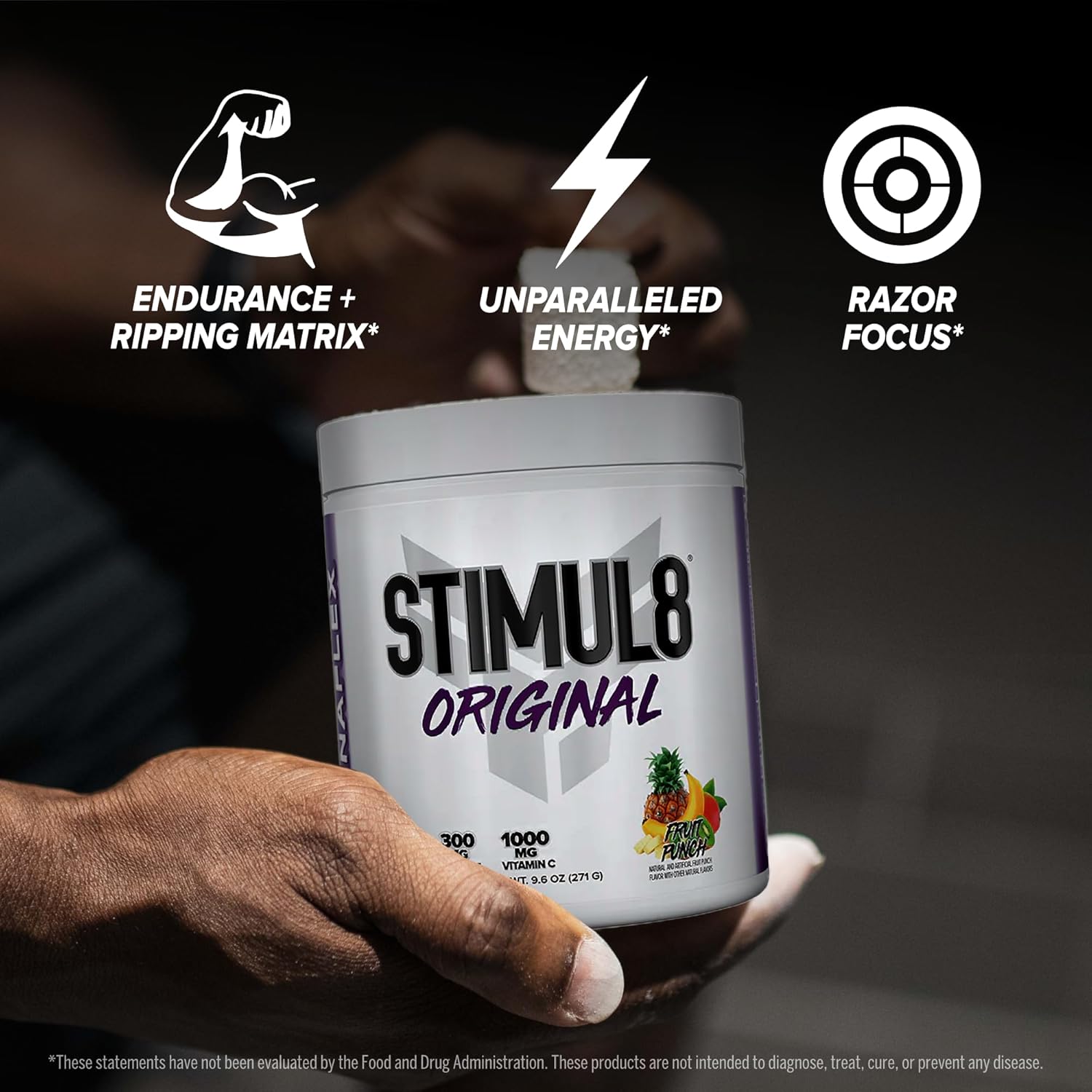 پودر پری‌ورک‌اوت FINAFLEX مدل STIMUL8 Original، 35 سروینگ، طعم پانچ میوه