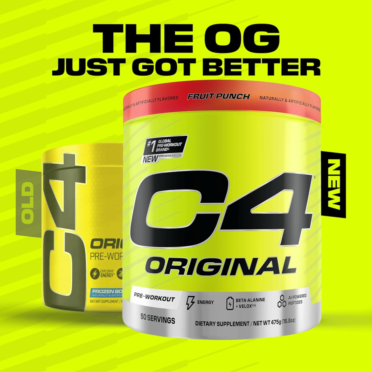 پودر پری‌ورک‌اوت سلکور مدل C4 Original، 50 سروینگ، طعم پانچ میوه