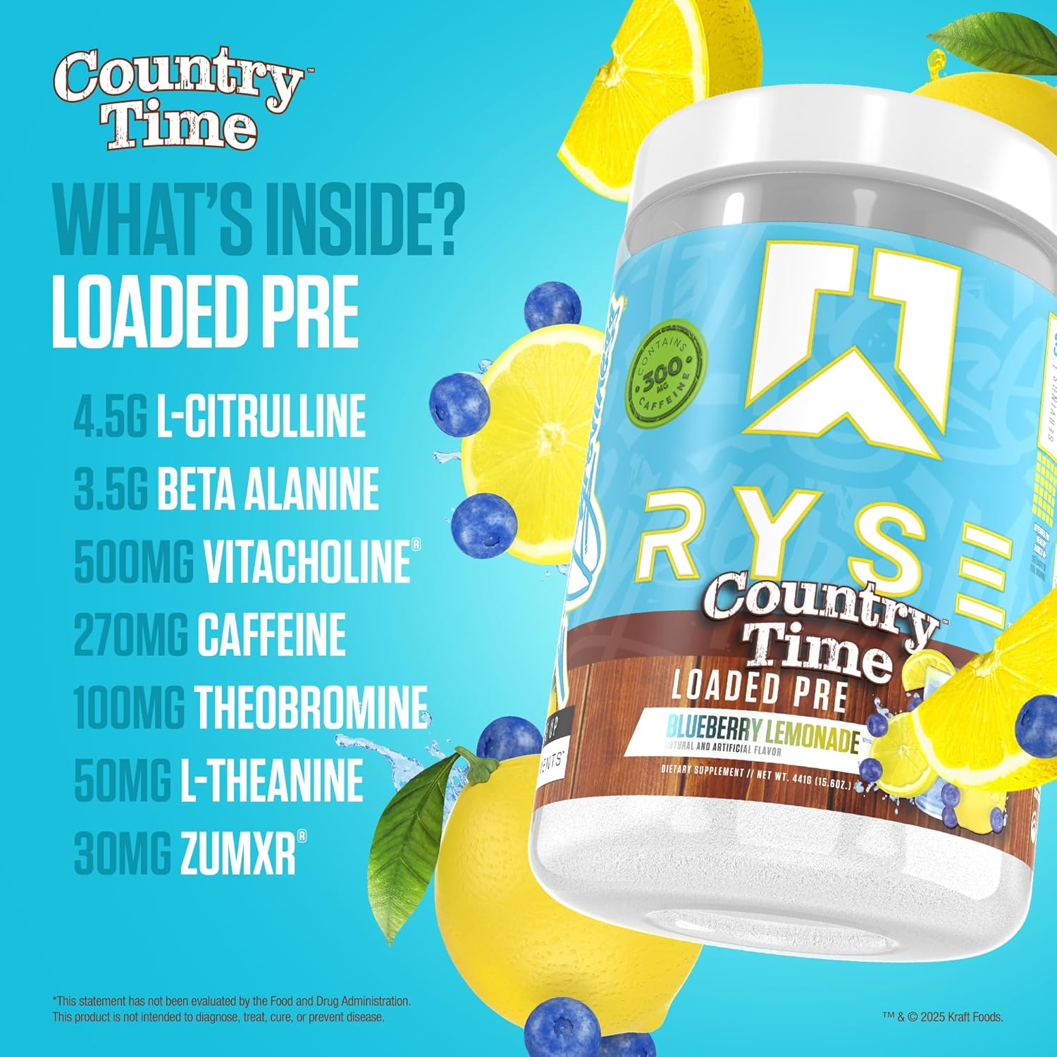 پودر پری‌ورک‌اوت رایز مدل RYSE Loaded، طعم لیمو
