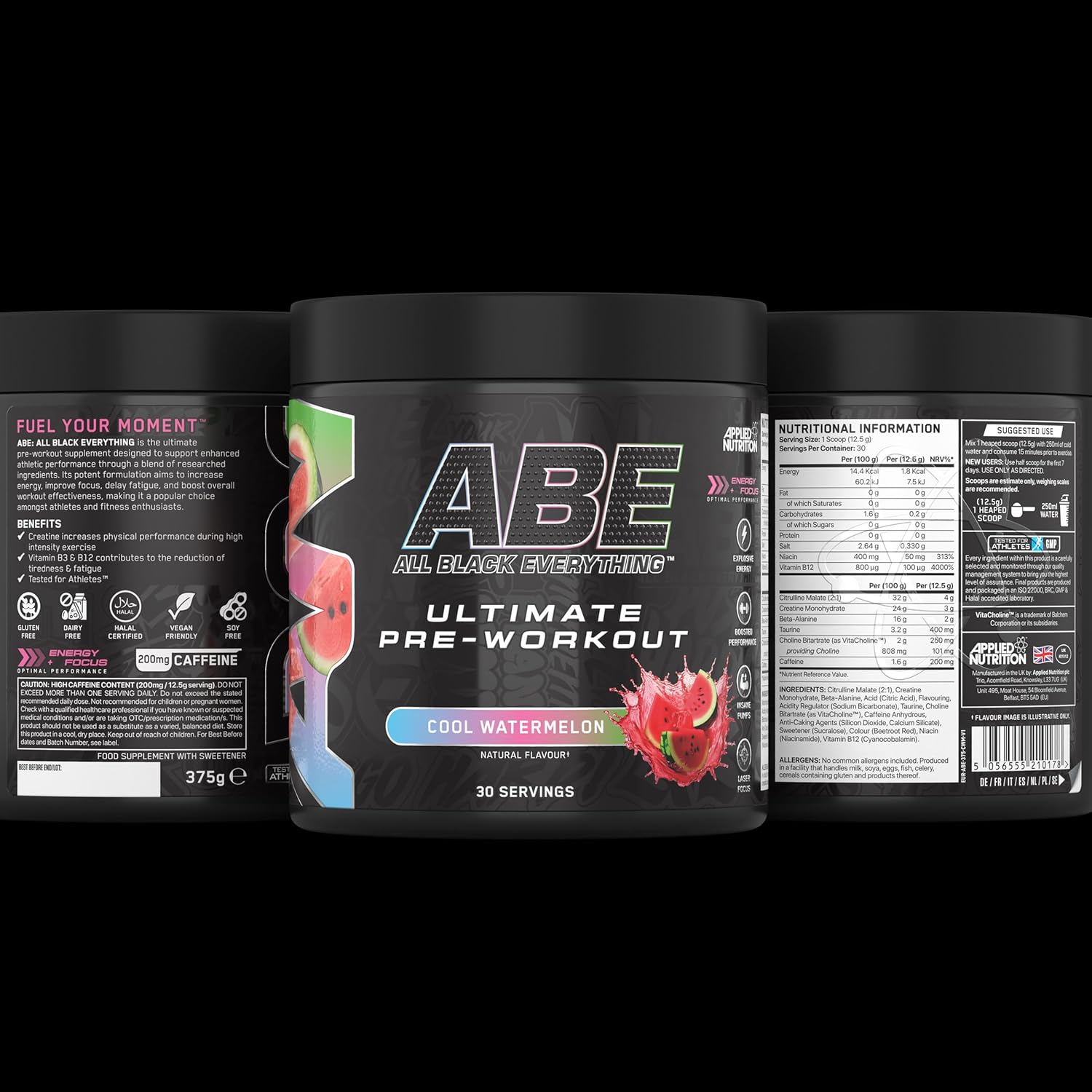 پودر پری‌ورک‌اوت اپلاید نوتریشن مدل Bundle ABE، 315 گرم، طعم هندوانه