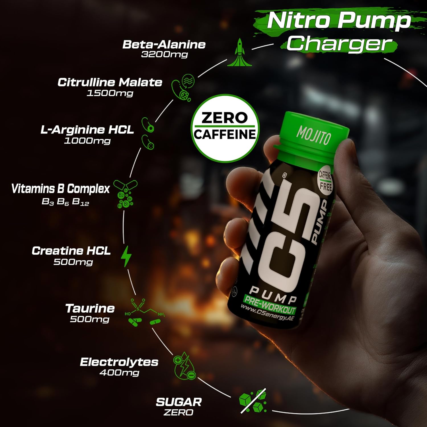 نوشیدنی پری‌ورک‌اوت C5 مدل PUMP Shot، 80 میلی‌لیتر