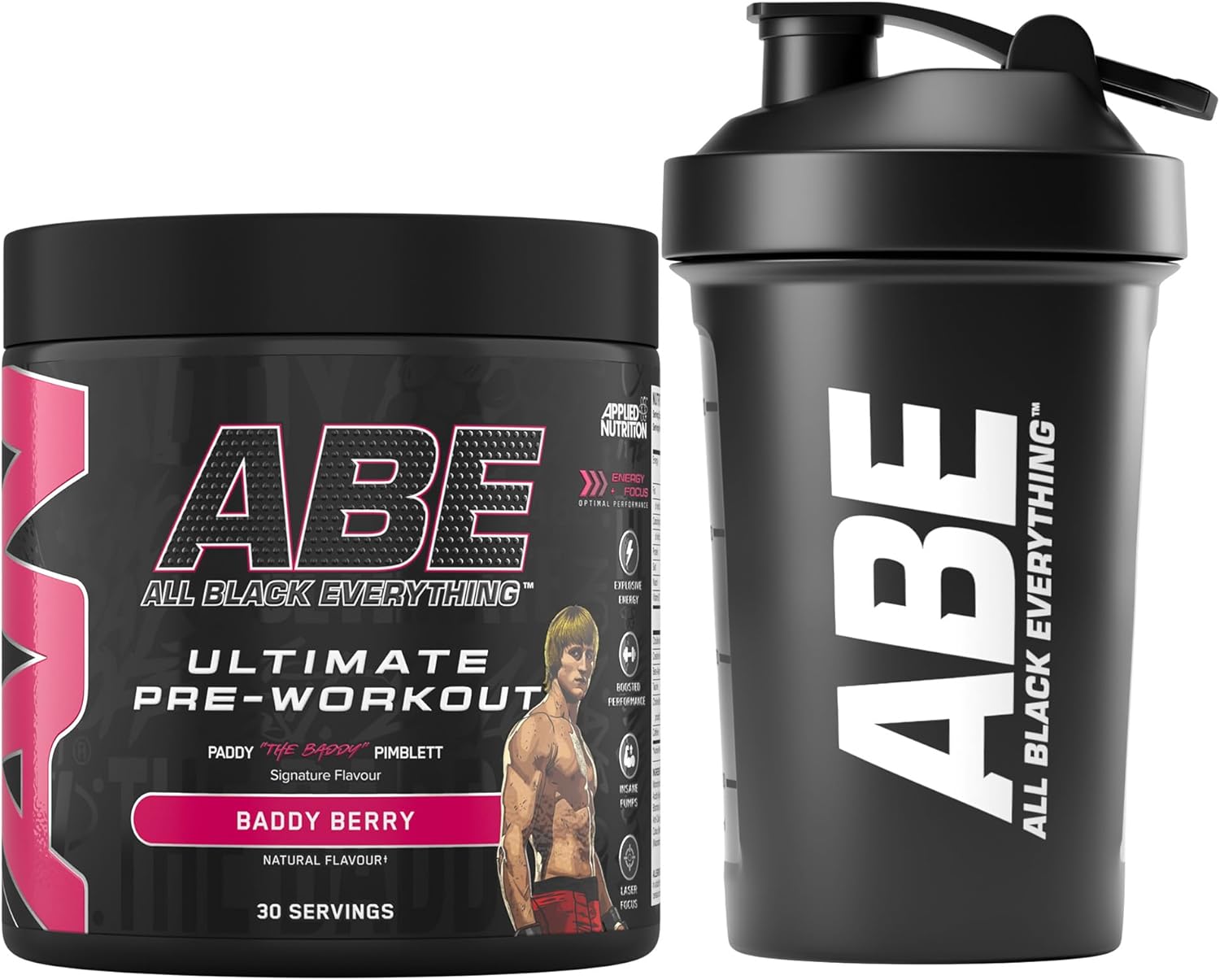 نوشیدنی پری‌ورک‌اوت اپلاید نوتریشن مدل Bundle ABE، 375 گرم، 400 میلی‌لیتر، طعم بری