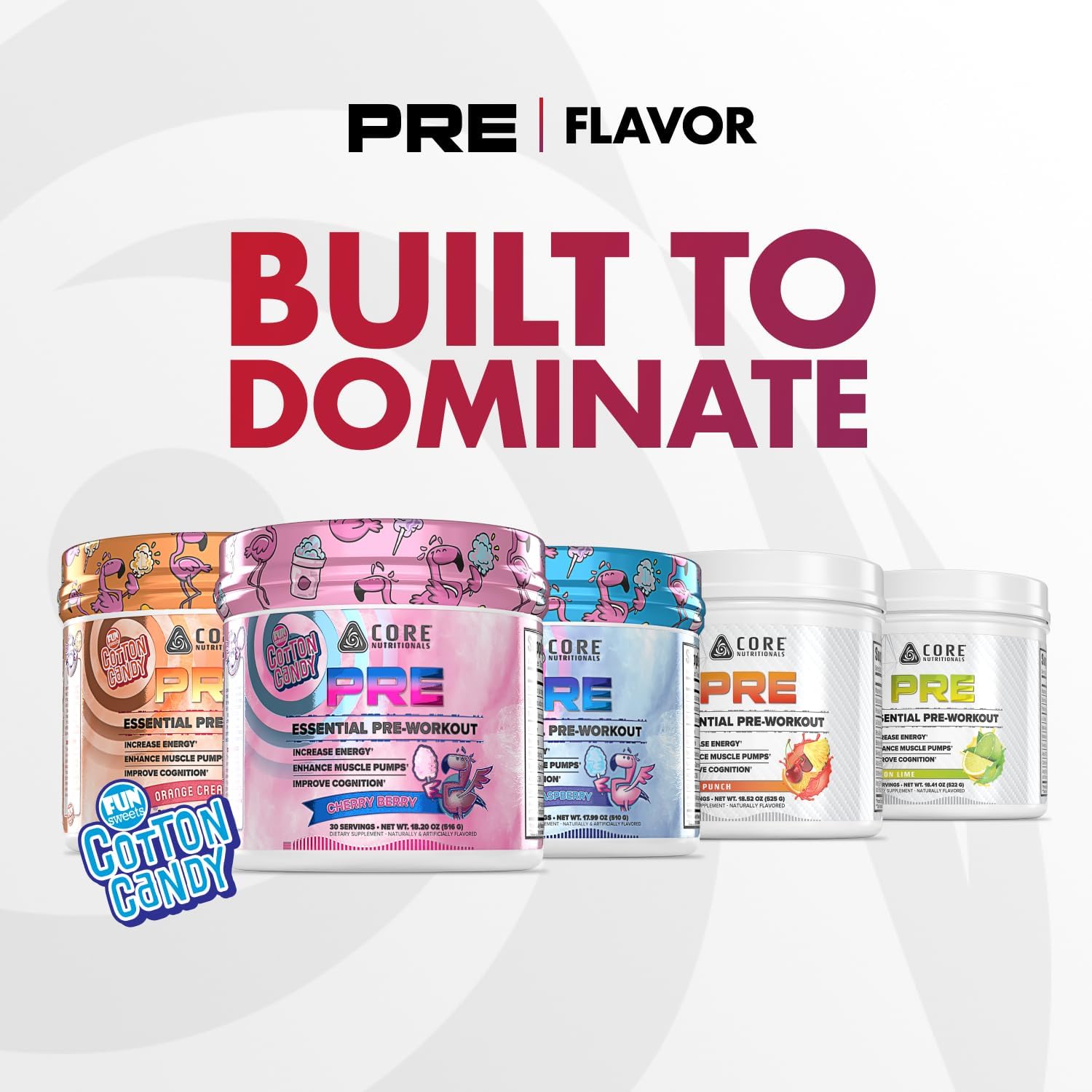 پودر پری‌ورک‌اوت Core Nutritionals، 30 سروینگ، طعم بری