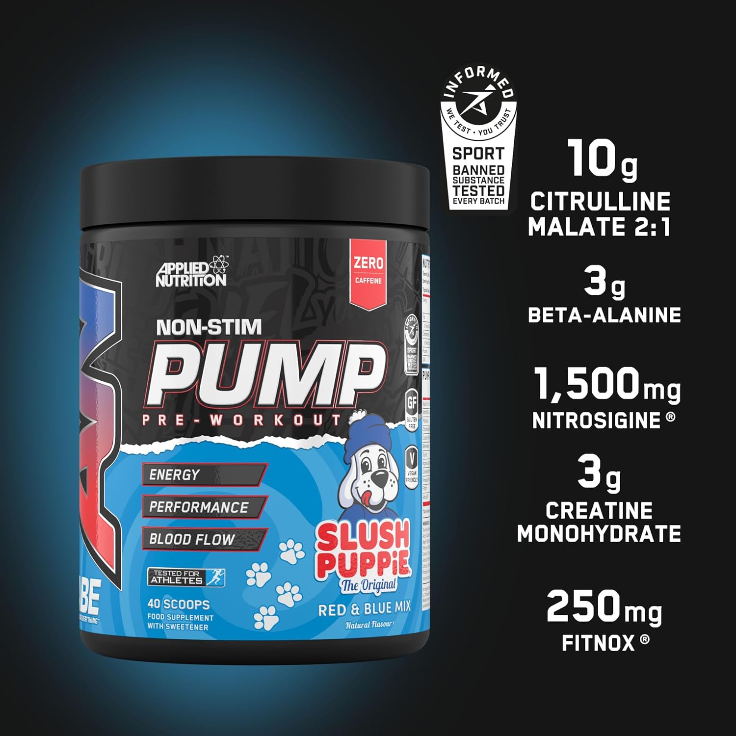 پودر پری‌ورک‌اوت اپلاید نوتریشن مدل ABE Pump، 500 گرم، 40 سروینگ