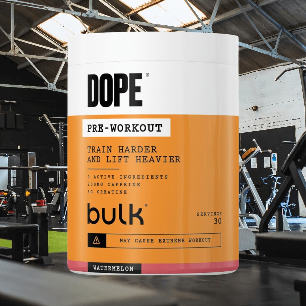پودر پری‌ورک‌اوت BULK POWDERS مدل Bulk Dope، 510 گرم، طعم هندوانه
