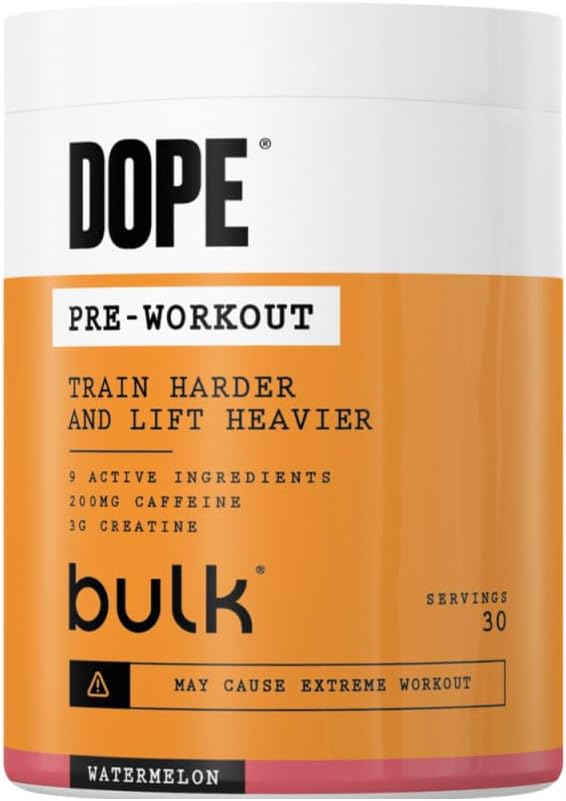 پودر پری‌ورک‌اوت BULK POWDERS مدل Bulk Dope، 510 گرم، طعم هندوانه