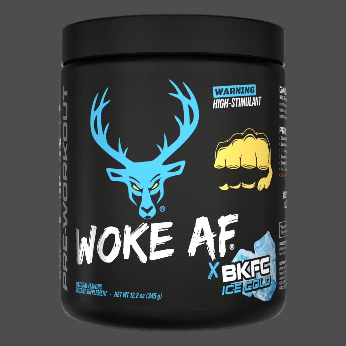 پودر پری‌ورک‌اوت باکد آپ مدل Woke AF High-Stimulant، 345 گرم، 20 سروینگ