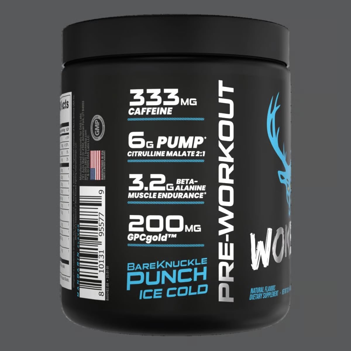 پودر پری‌ورک‌اوت باکد آپ مدل Woke AF High-Stimulant، 345 گرم، 20 سروینگ