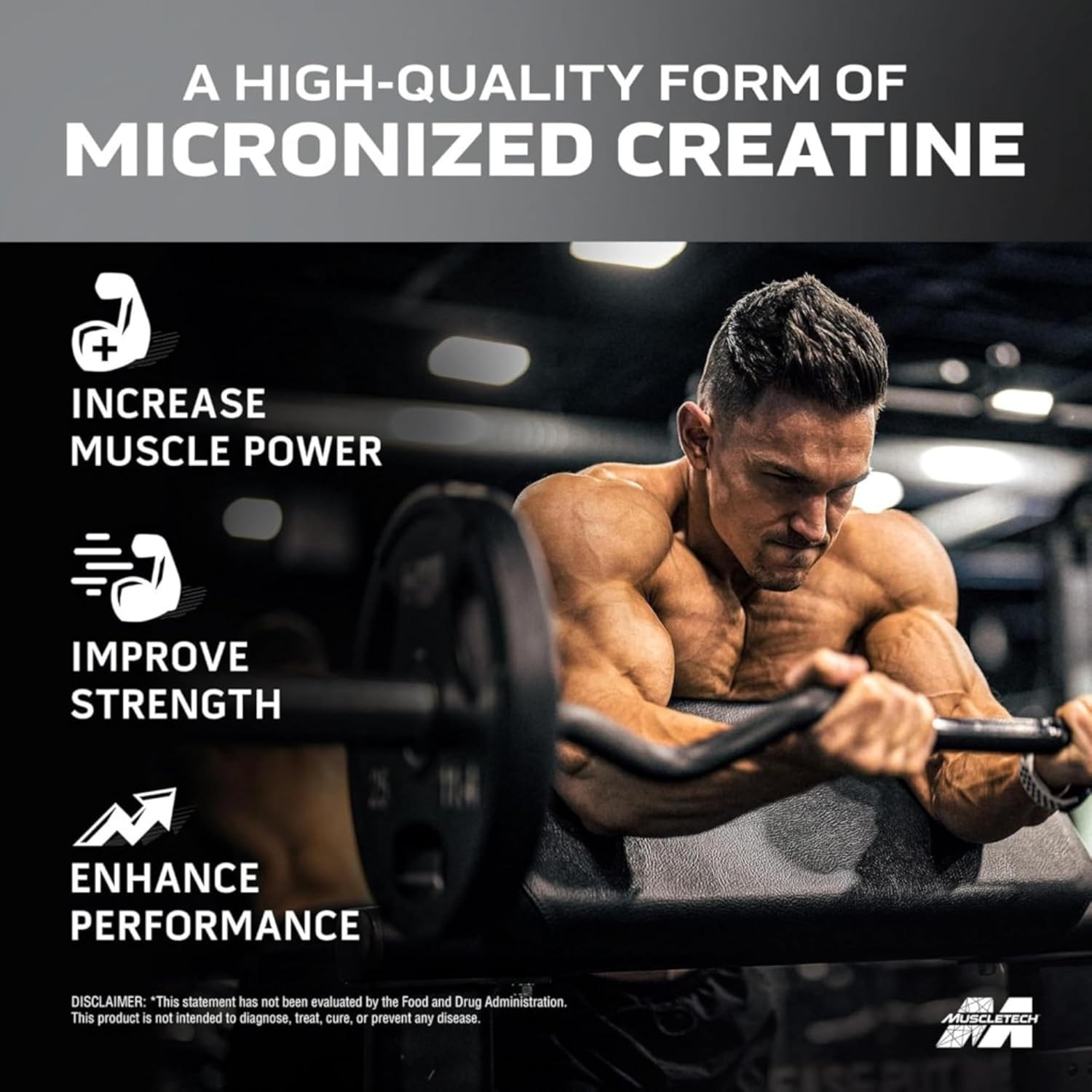 پودر کراتین مونوهیدرات Muscletech Platinum – 400 گرم، بدون طعم، میکرونیزه