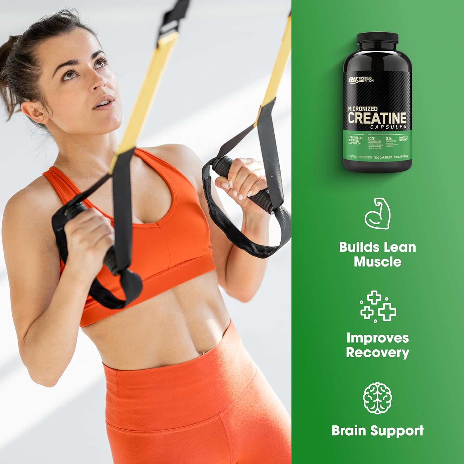 کپسول کراتین مونوهیدرات Optimum Nutrition – 300 کپسول، میکرونیزه
