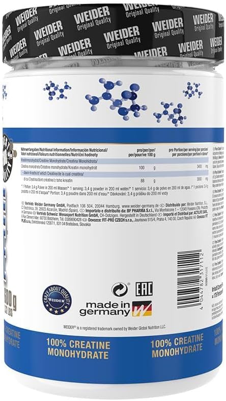 پودر کراتین مونوهیدرات Weider – 600 گرم